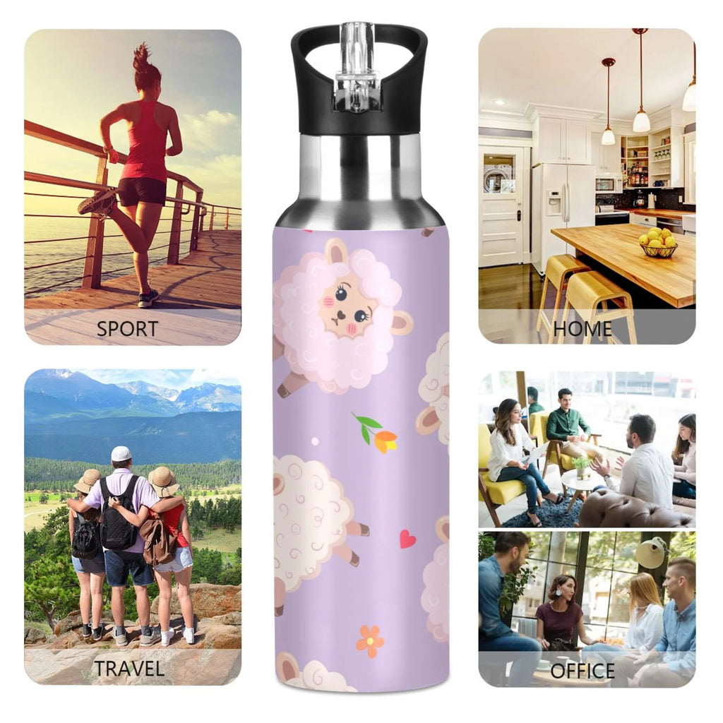 Stainless Steel Insulated Water Bottle with Straw Lid G9682