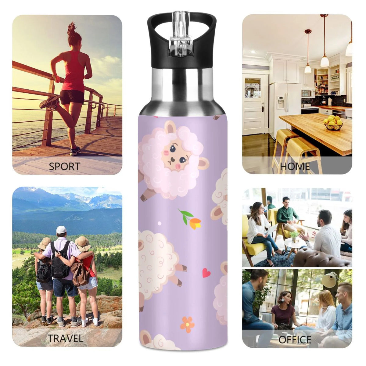 Stainless Steel Insulated Water Bottle with Straw Lid G9682