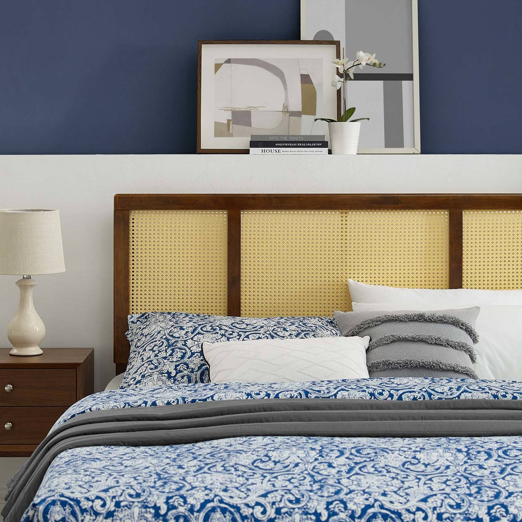 Walnut Cane Queen Headboard V6580