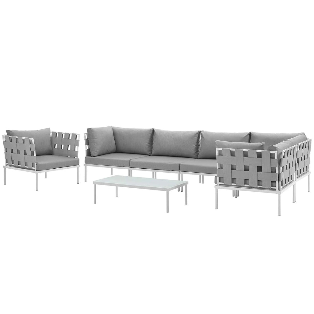 7 Piece Outdoor Patio Aluminum Sectional Sofa Set Y9876
