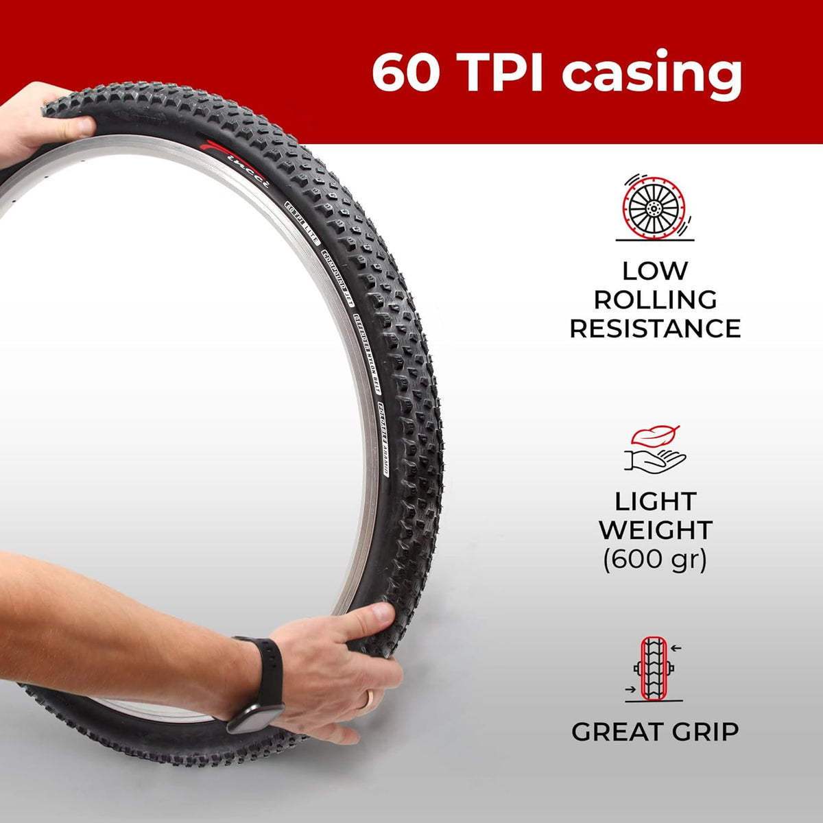 Pair 26 x 2.10 Inch Foldable 60 TPI XC Tires with Nylon Protection R502