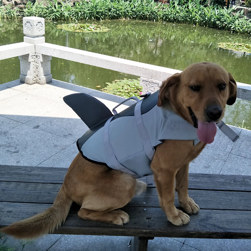 Dog Pet Shark Swimsuit Vest Safety Wear Z9725