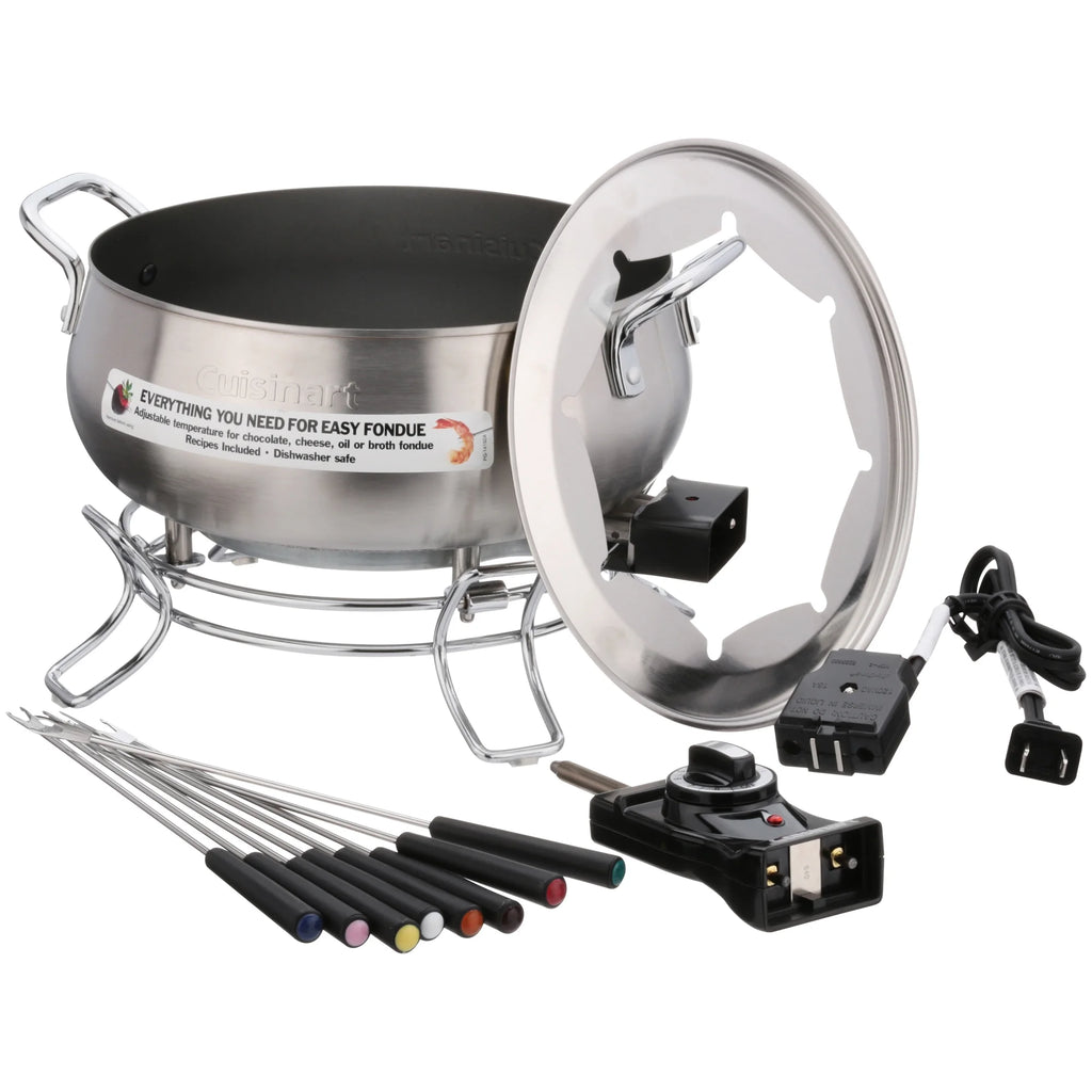 3-Quart Stainless Steel Electric Fondue Pot with Forks W712