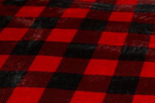 Twin Plush Plaid Bedding Set X189666