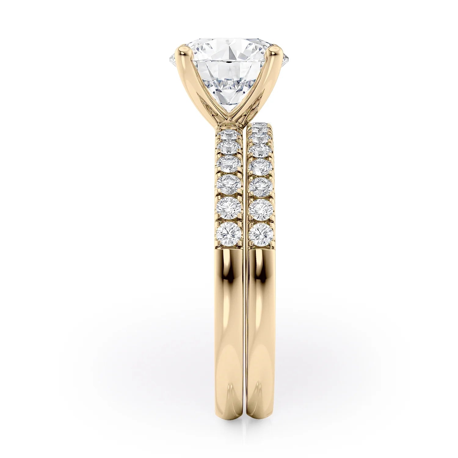 2 1/2 Carat Diamond and Moissanite Engagement Ring in 14k Yellow Gold I8563
