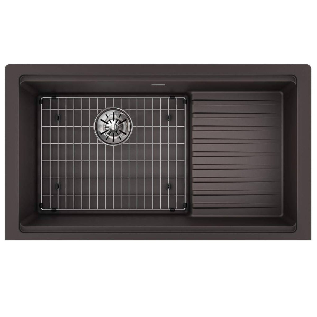 35-7/8 inch Undermount Single Basin Quartz Composite Kitchen Sink H6573
