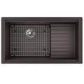 35-7/8 inch Undermount Single Basin Quartz Composite Kitchen Sink H6573