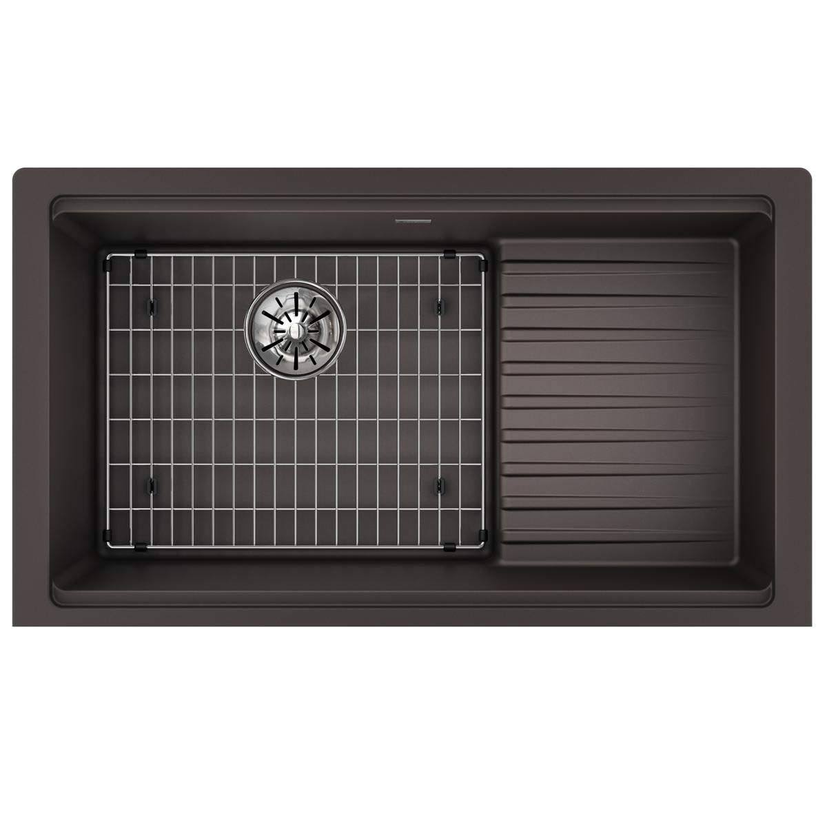 35-7/8 inch Undermount Single Basin Quartz Composite Kitchen Sink H6573