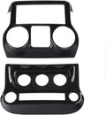 Carbon Fiber Car Interior Center Console Dashboard Panel Frame Cover Trims for Jeep Wrangler 2011-2017, Pack of 2 H3622