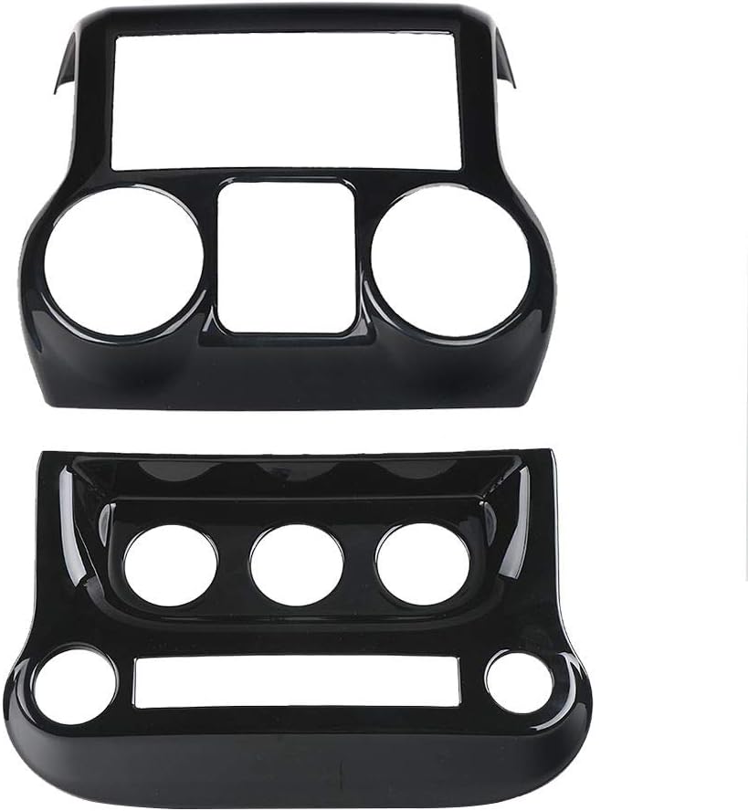 Carbon Fiber Car Interior Center Console Dashboard Panel Frame Cover Trims for Jeep Wrangler 2011-2017, Pack of 2 H3622