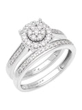 Lab-Grown Diamond Bridal Ring Set in Sterling Silver Q244623