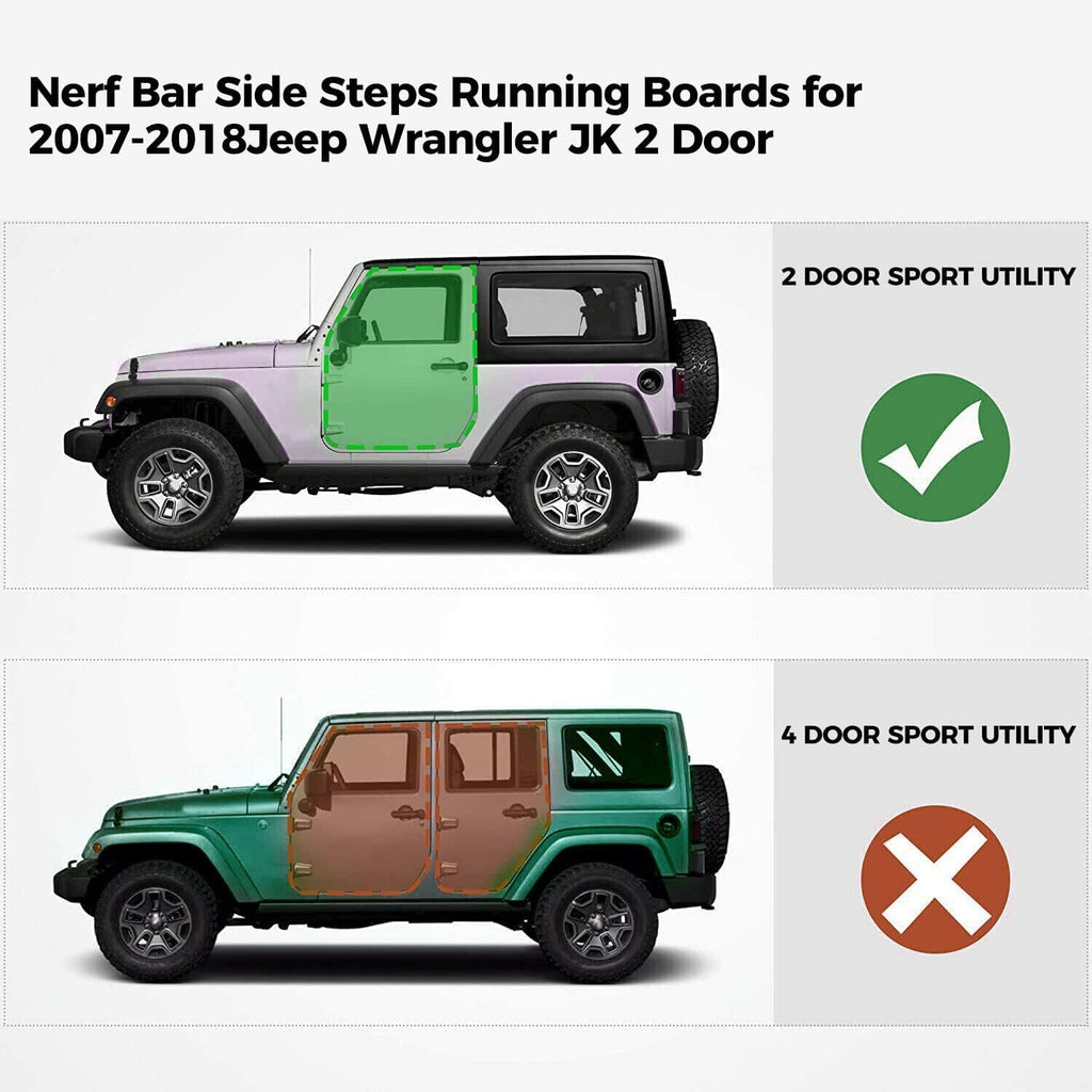 Black Steel Running Board Step Rails A974803