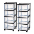 Black 4-Drawer Narrow Cart, 2 Pack I43354