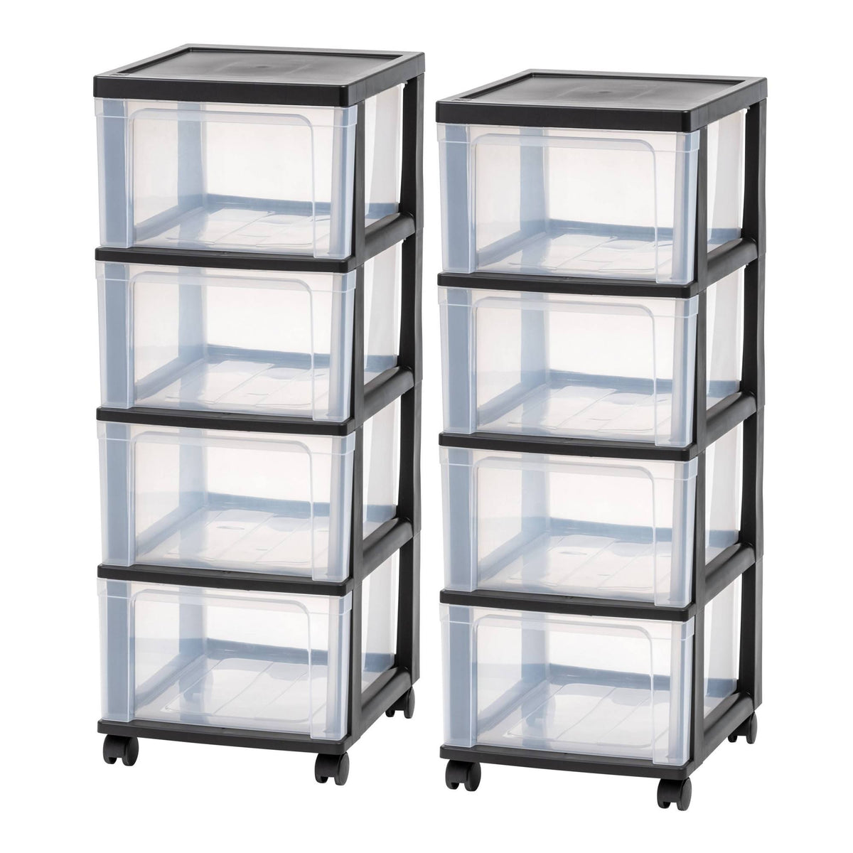 Black 4-Drawer Narrow Cart, 2 Pack I43354