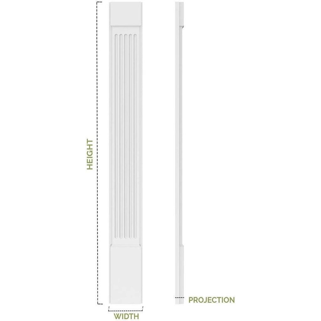Flat Panel PVC Pilaster with Decorative Capital & Base (Pair) N403