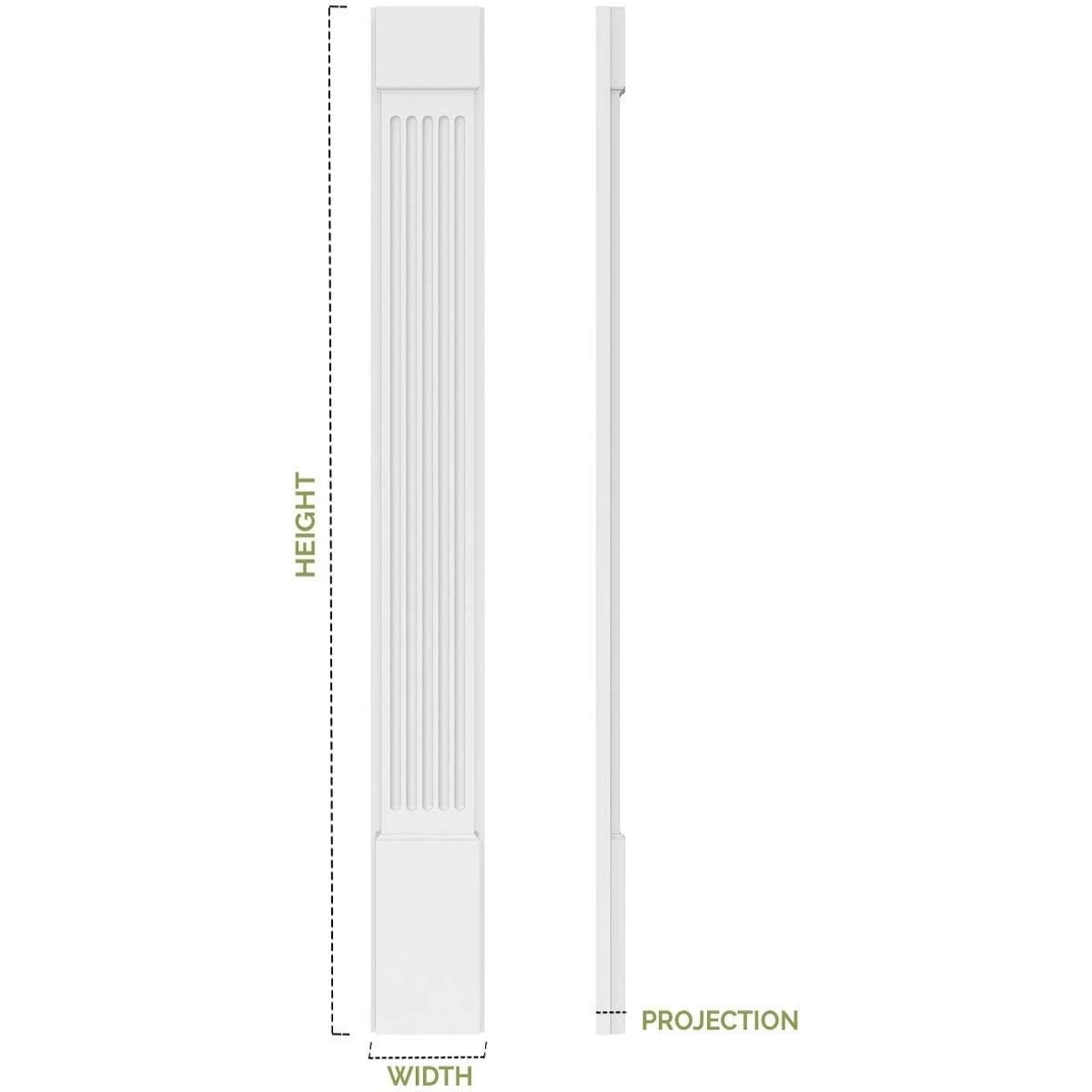 Flat Panel PVC Pilaster with Decorative Capital & Base (Pair) N403