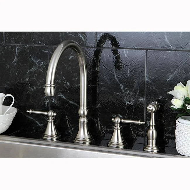 Polished Chrome Kitchen Faucet with Brass Sprayer A271686