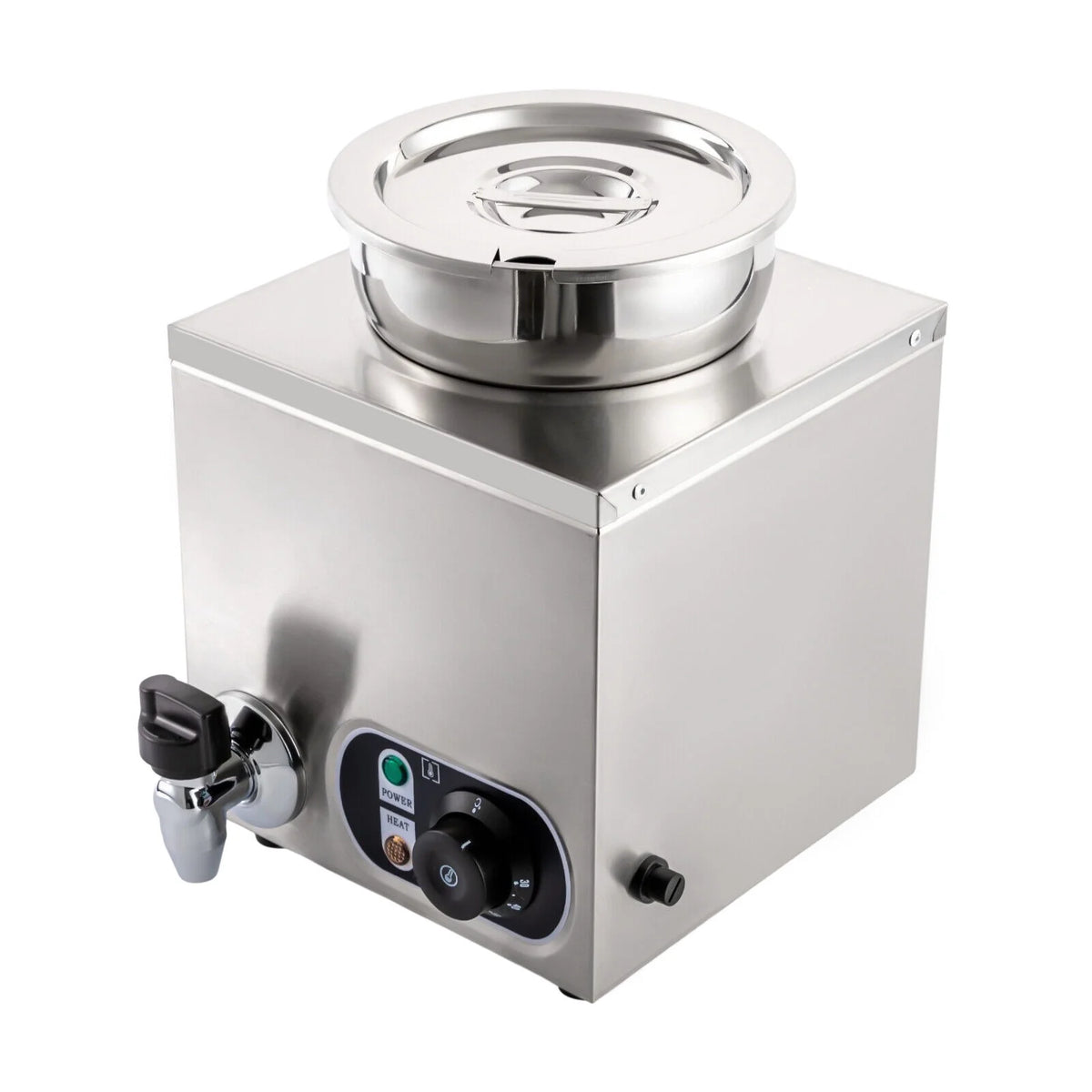 Commercial Soup Warmer Electric Food Warmer, Stainless Steel Countertop Soup Pot with Tap L1461