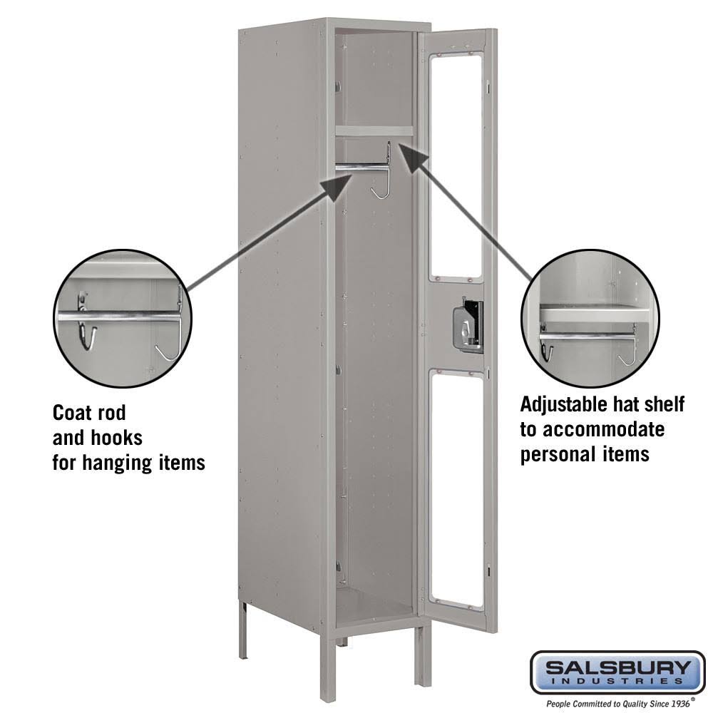 15x22 Wide Single Tier See-Through Metal Locker K199815