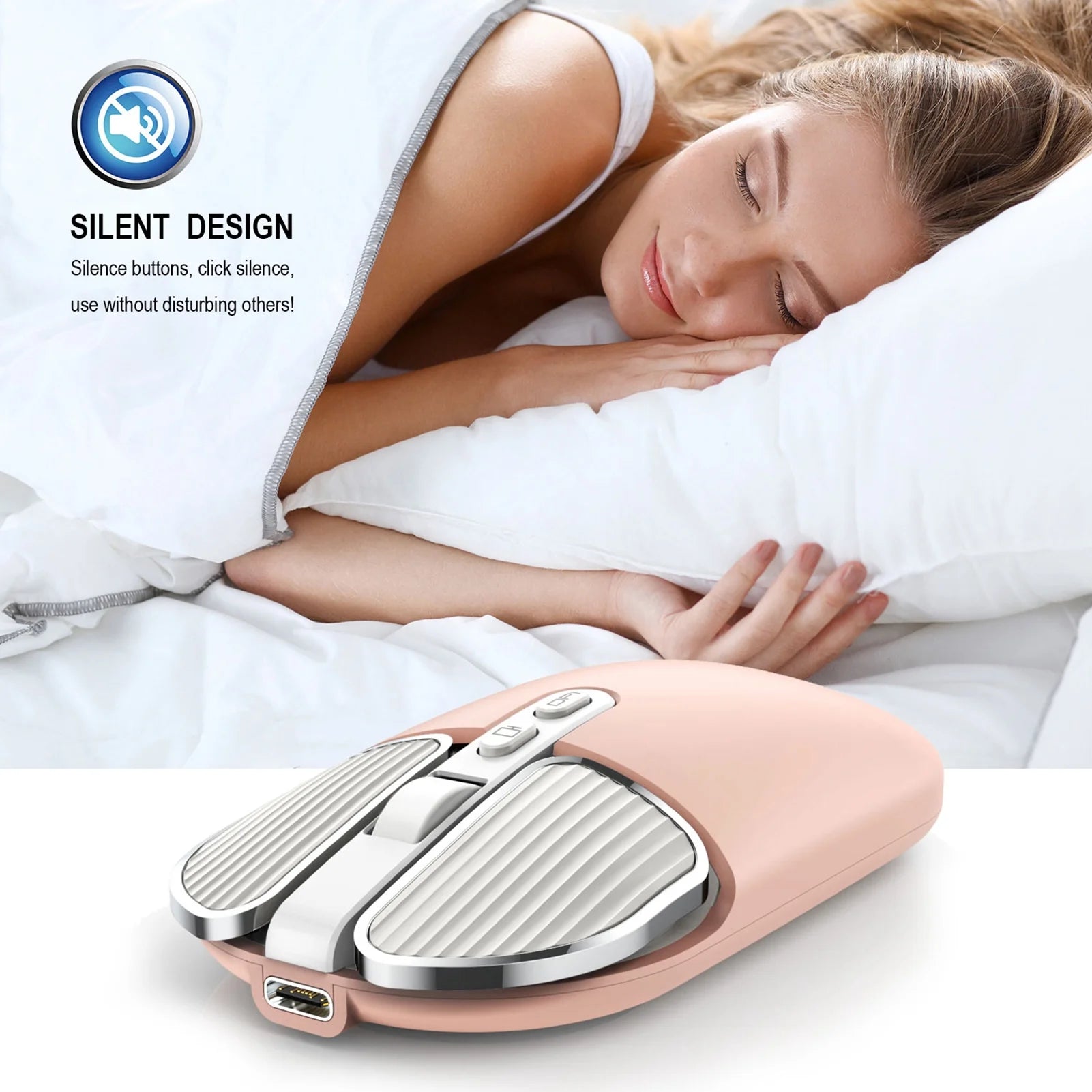 Wireless Silent Computer Mouse with UV V9118