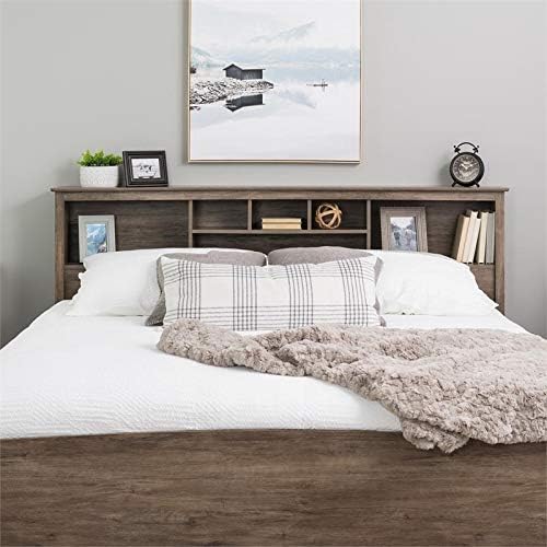 King Bookcase Headboard in Drifted Gray F6815