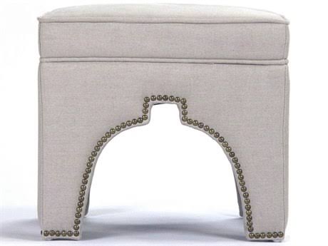 Natural Linen Cubic Stool P98924