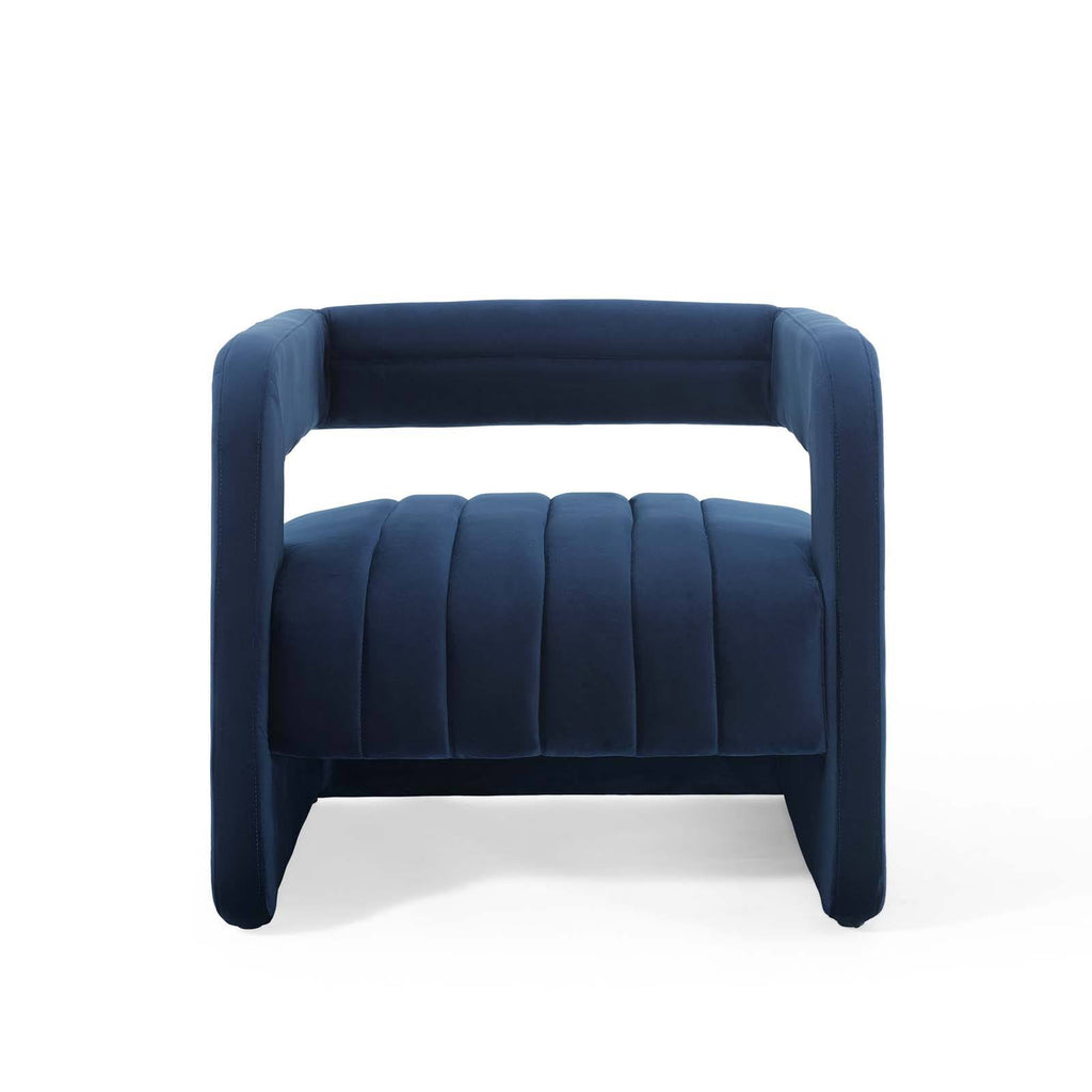 Midnight Blue Tufted Velvet Accent Armchair R31038