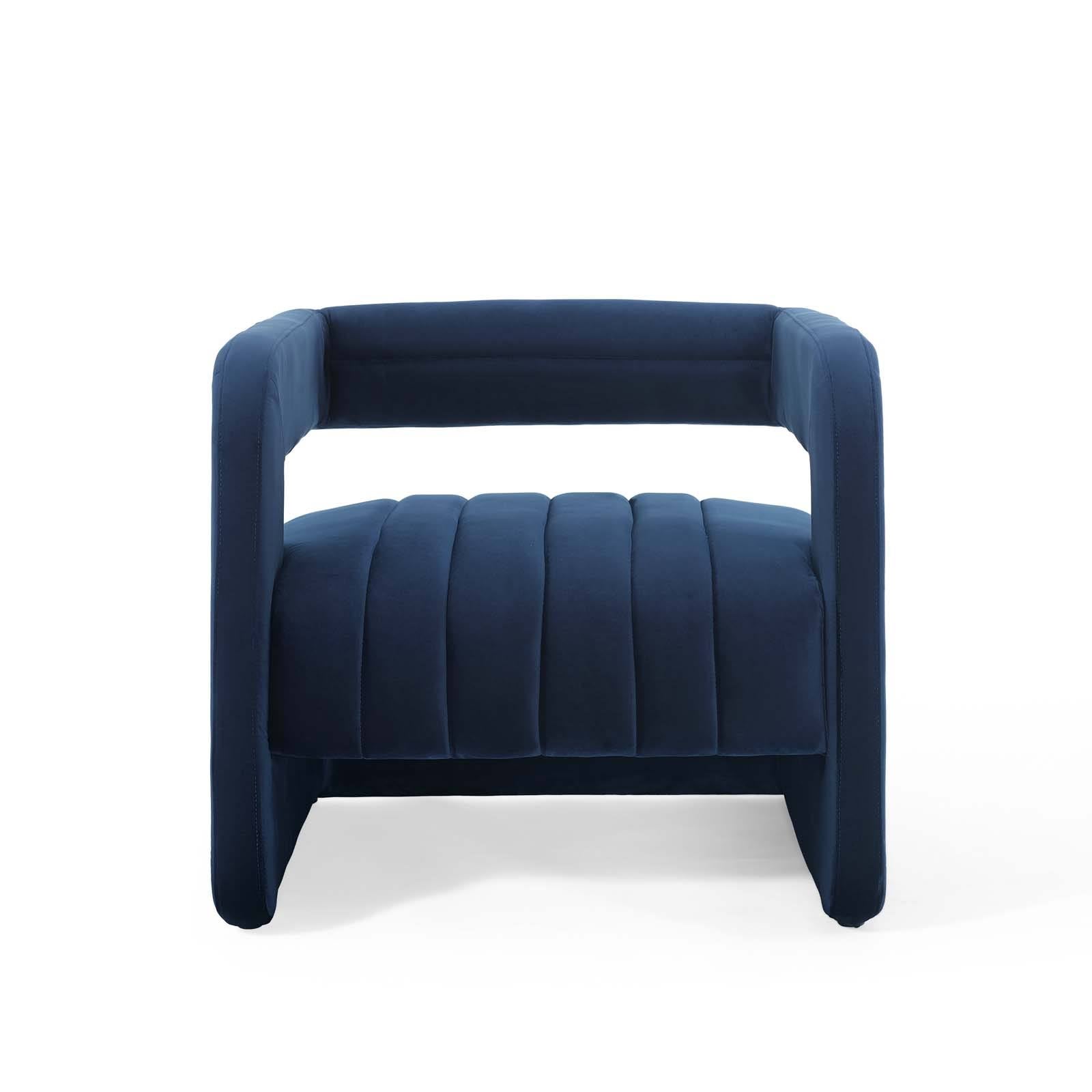Midnight Blue Tufted Velvet Accent Armchair R31038