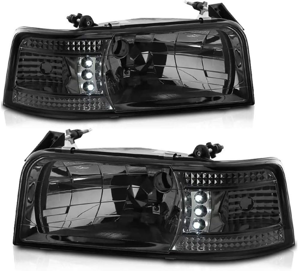 Smoked Lens Headlights with Corner Marker Lamps Assembly Pair M699037