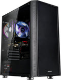 Black ATX Mid Tower PC Case with Tempered Glass I85941