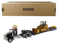 Black Tandem Tractor with Lowboy Trailer and Track Loader Set of 2 Pieces 1/50 O477319