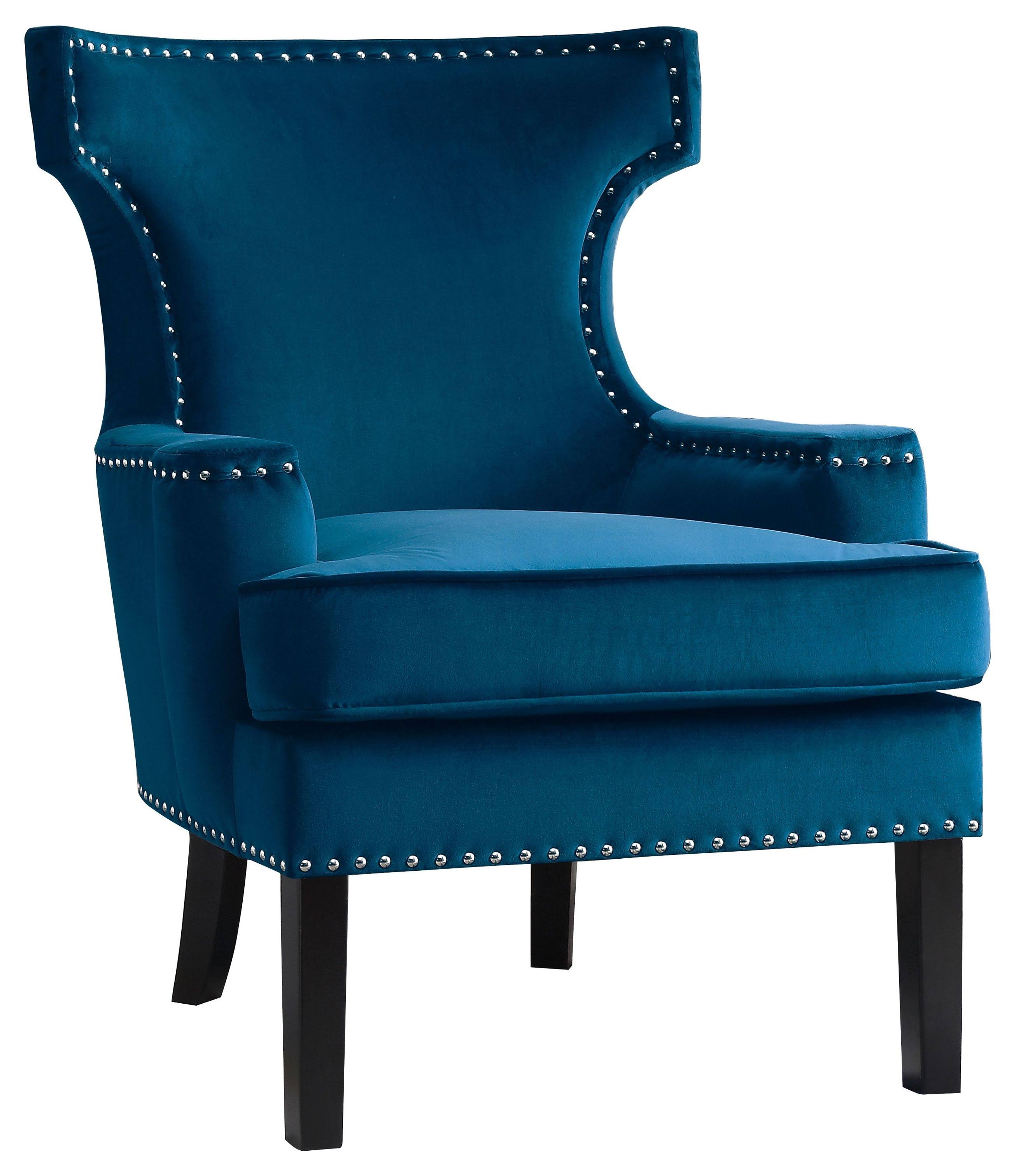 Navy Velvet Accent Chair V6708