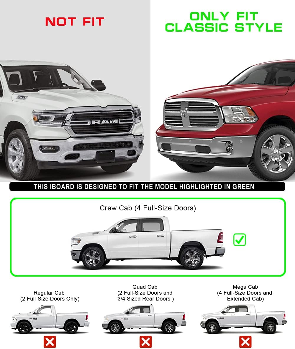 Black 6in Running Boards U8180