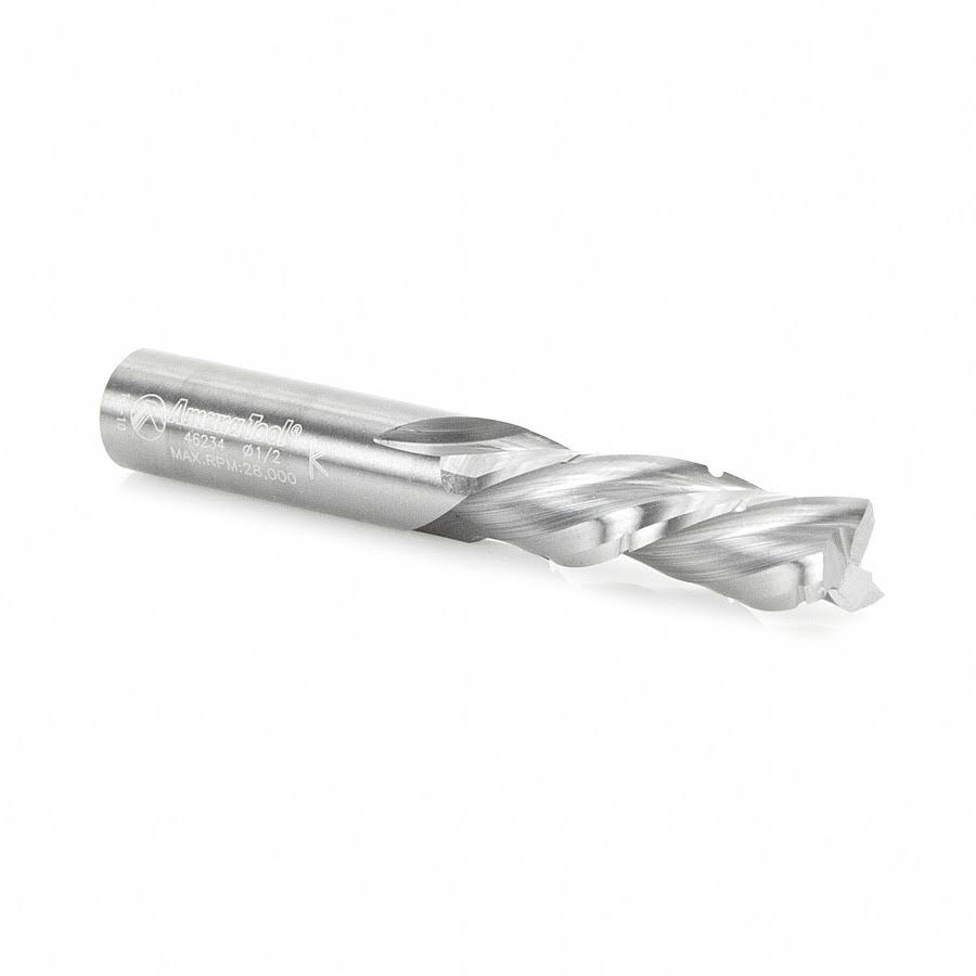 CNC Spiral Roughing 3-Flute Down-Cut Solid Carbide Router Bit, 1/2-Inch Shank K3144