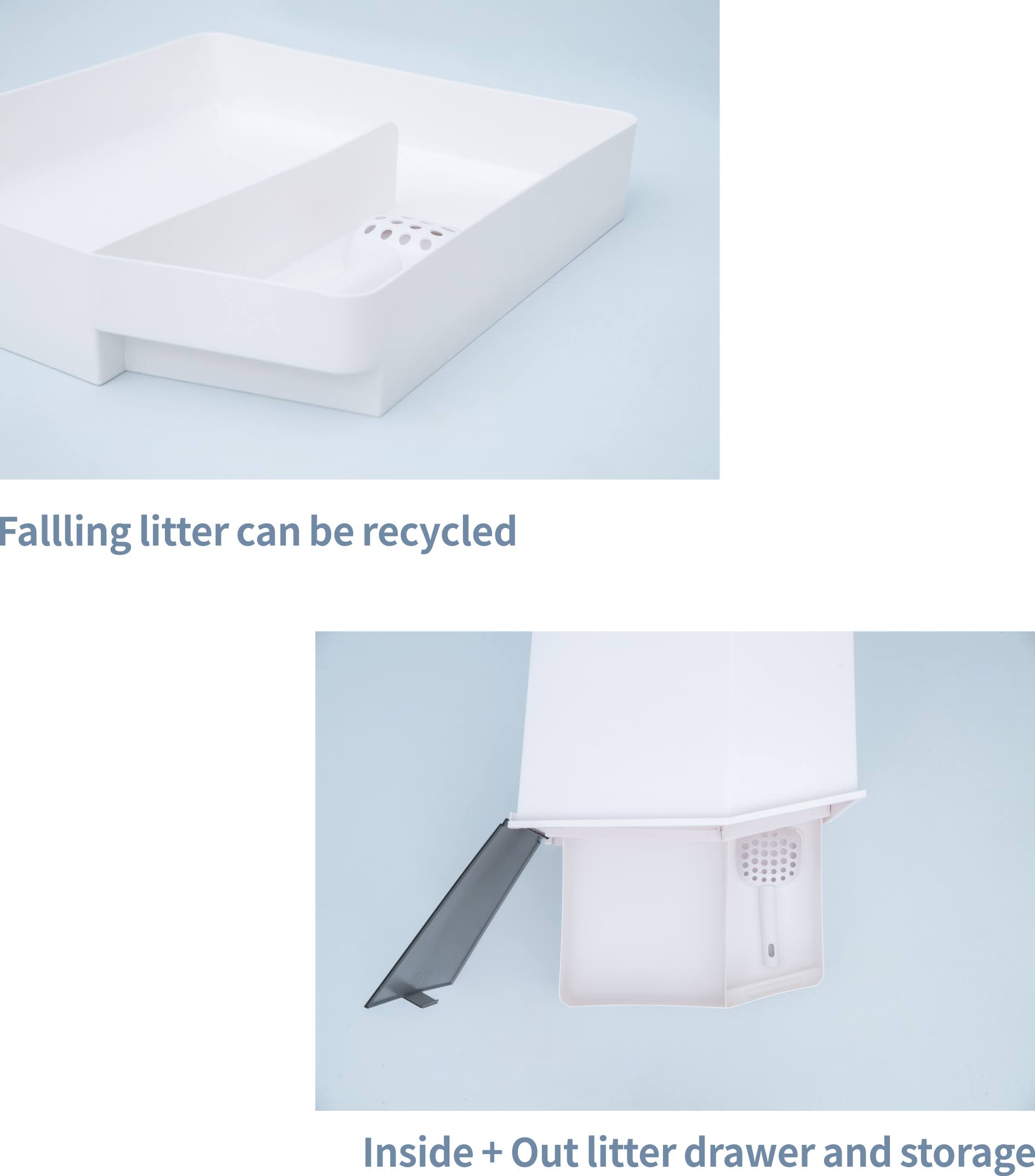 XL Semi-Closed Cat Litter Box with Scoop K7362