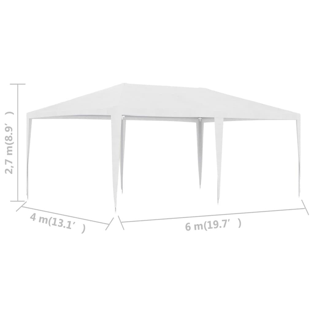 White Party Tent Gazebo Canopy with Iron Frame 19.7ft x 13.1ft x 8.9ft N351437