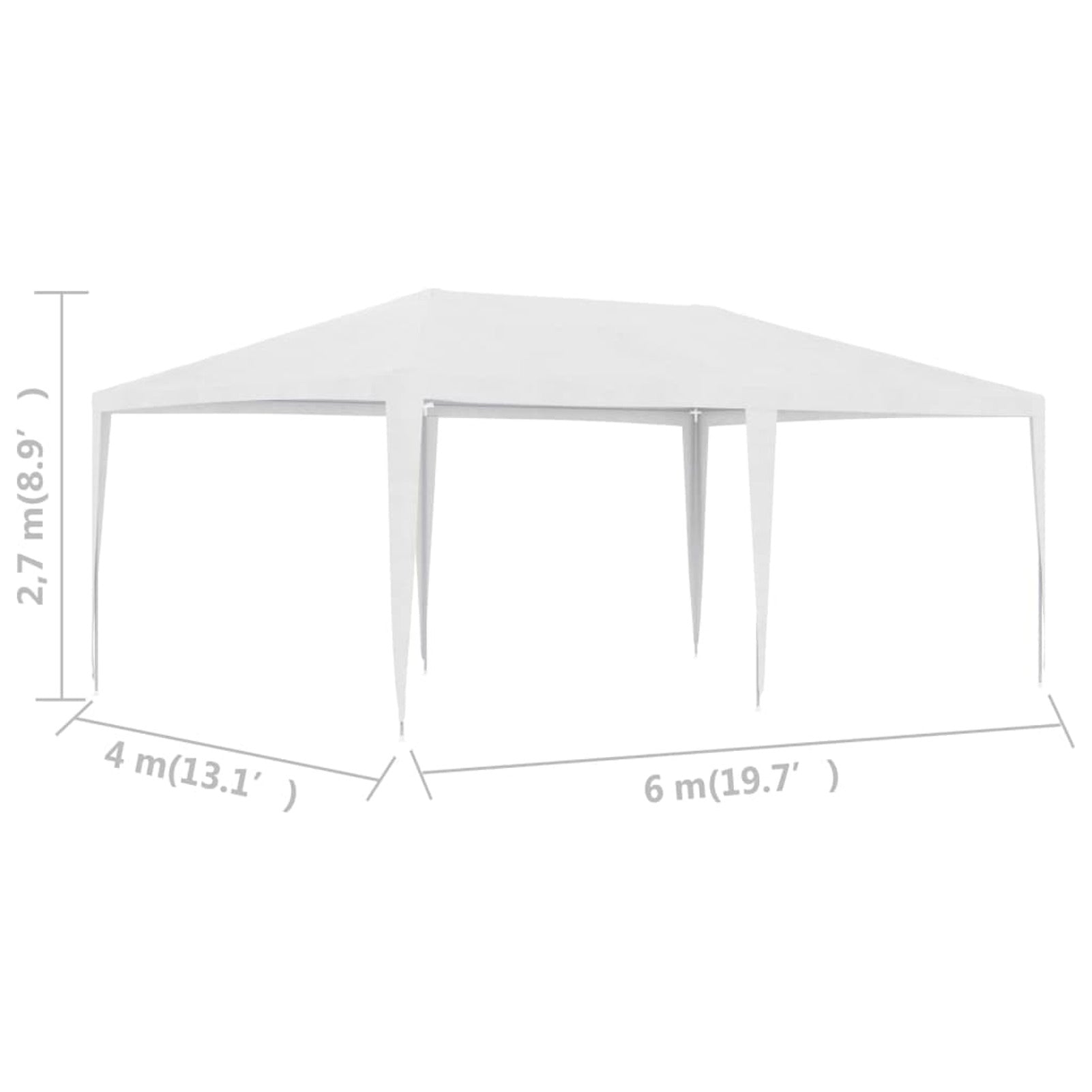 White Party Tent Gazebo Canopy with Iron Frame 19.7ft x 13.1ft x 8.9ft N351437