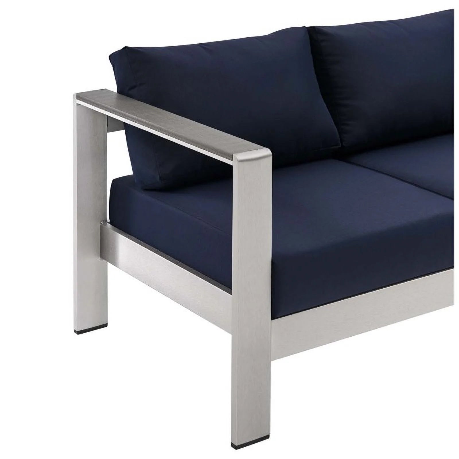 Aluminum Patio Sofa in Silver Navy Y12088