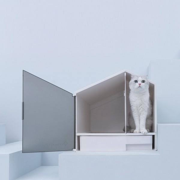 XL Semi-Closed Cat Litter Box with Scoop K7362