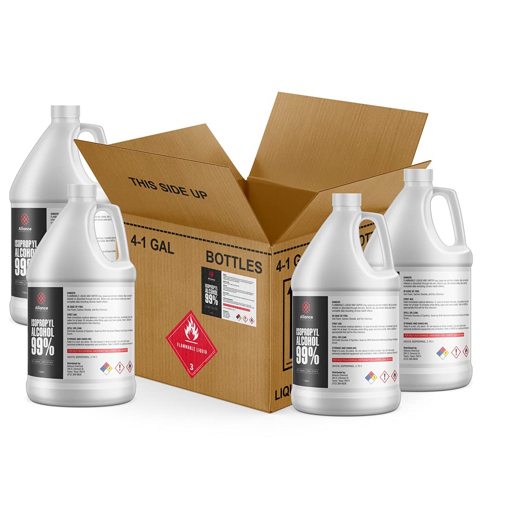 Isopropyl Alcohol 99% 4 Gallon Case (4) 128 FL Oz Bottles C9682