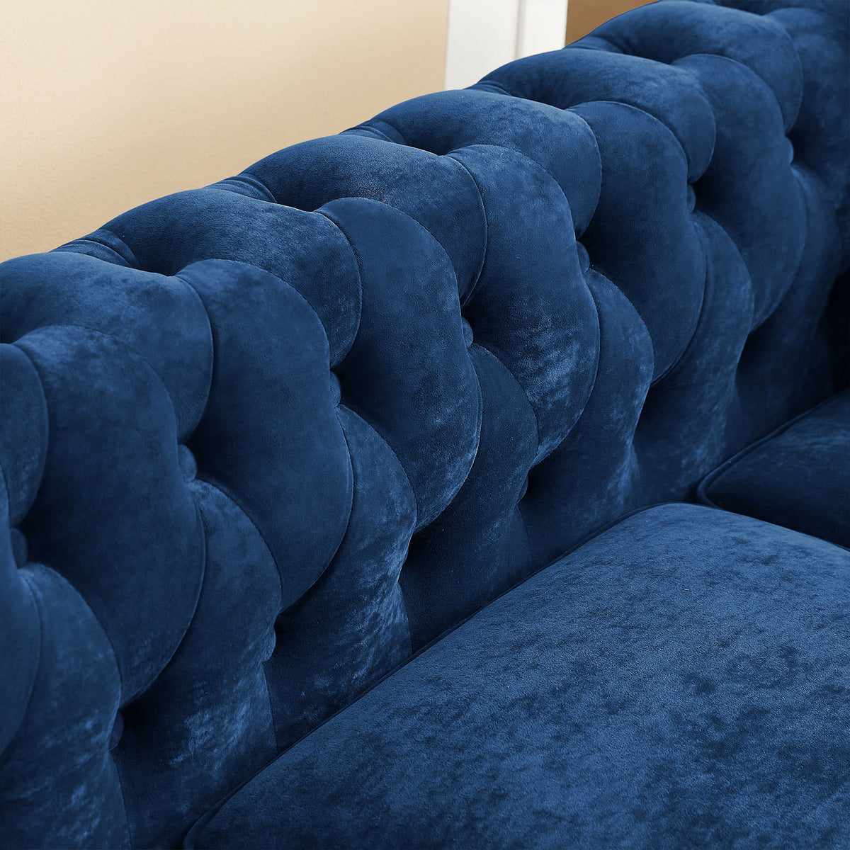 Blue Velvet L-shaped Sofa V894466