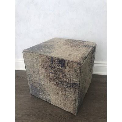 Blue Tufted Square Pouf Ottoman F266