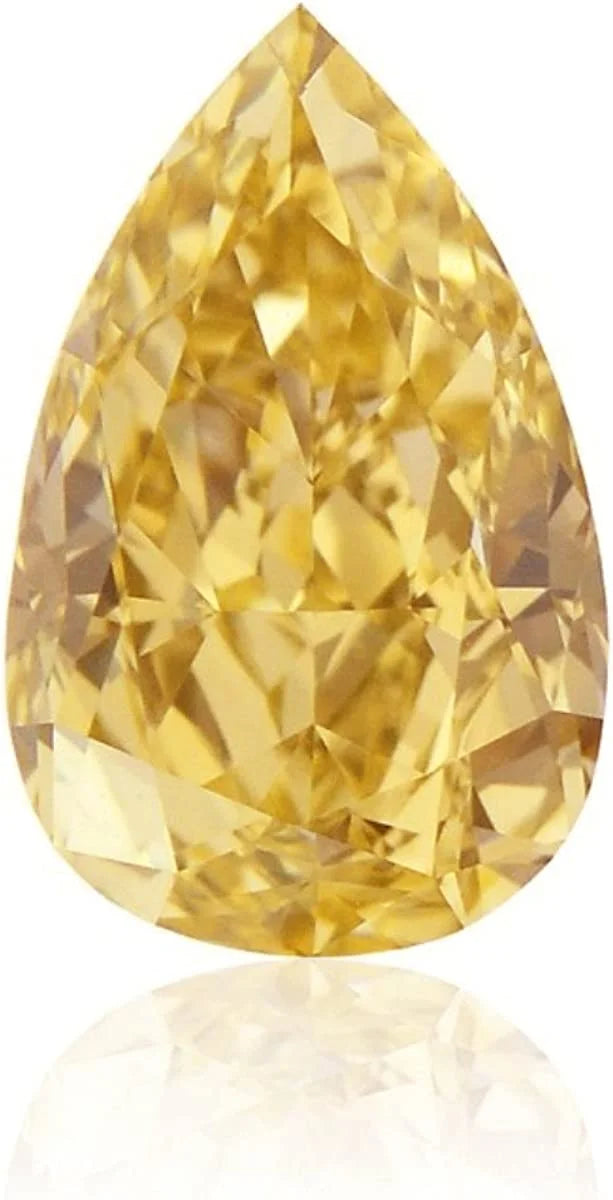 5.45 ct VVS1 Pear Cut Loose Moissanite Fancy Canary Yellow Stone N7596