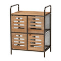 Oak Brown Black Kitchen Storage Cabinet T3352