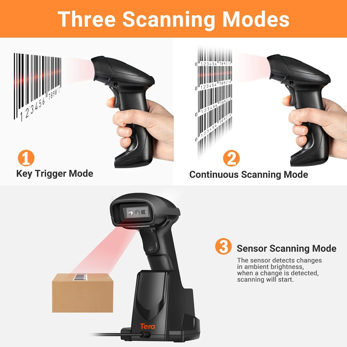 Wireless Barcode Scanner 1D 2D QR with USB Charging Base, Pack of 2 P915770