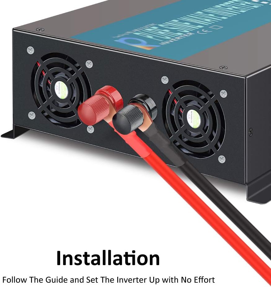 1500Watt 24V DC to 110V 120V Pure Sine Wave Power Inverter with Remote Control Dual AC Outlets A2200