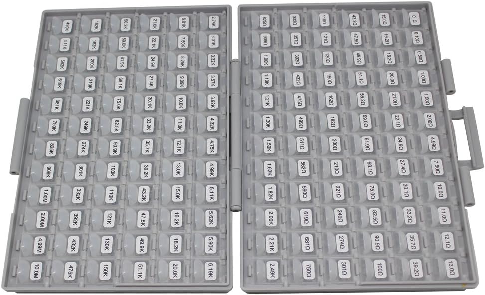 0402 Size Surface Mount Resistor Kit, 144 Values, 100pc/value, 1%, E96 Serial, 0ohm to 1mohm Y540419