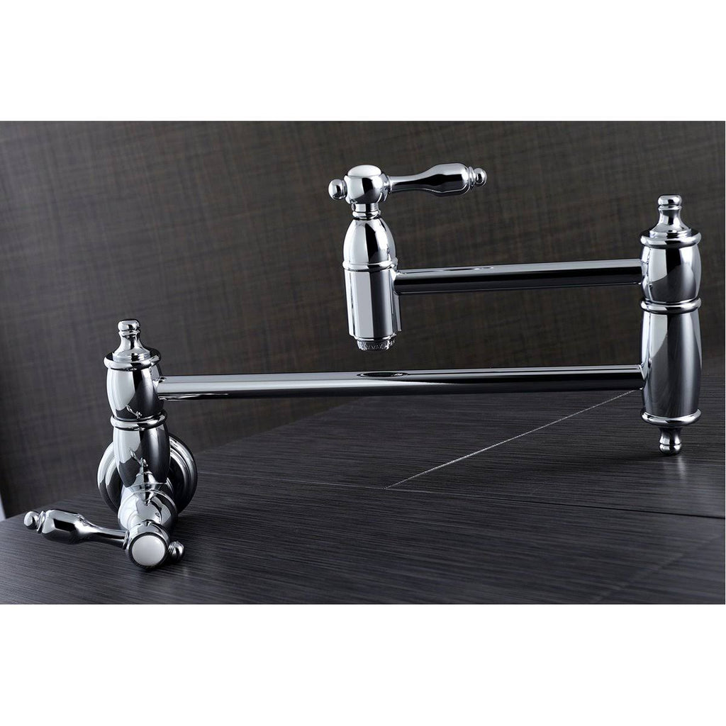 Brushed Brass Wall Mount Pot Filler Kitchen Faucet I545568