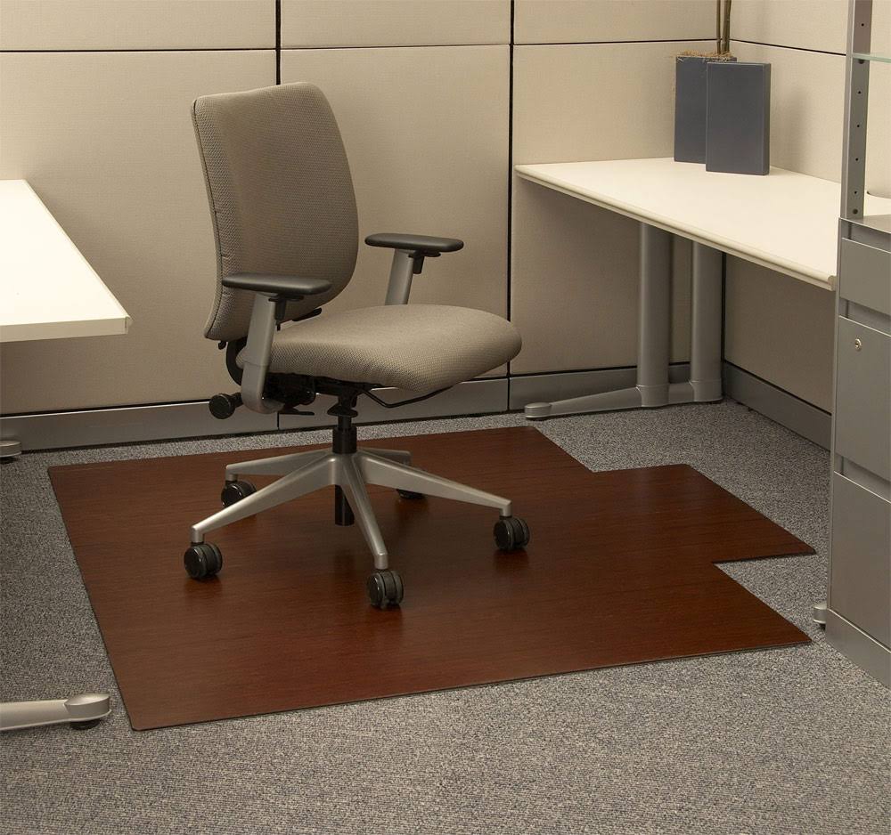 Bamboo Roll-Up Chairmat, 55x22 x 57x22 / Dark Cherry Q27262