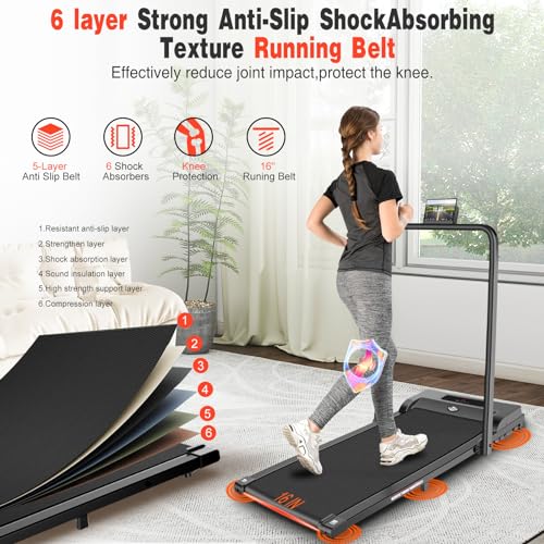 2 in 1 Foldable Treadmill with Handle Bar and Remote Control X5893